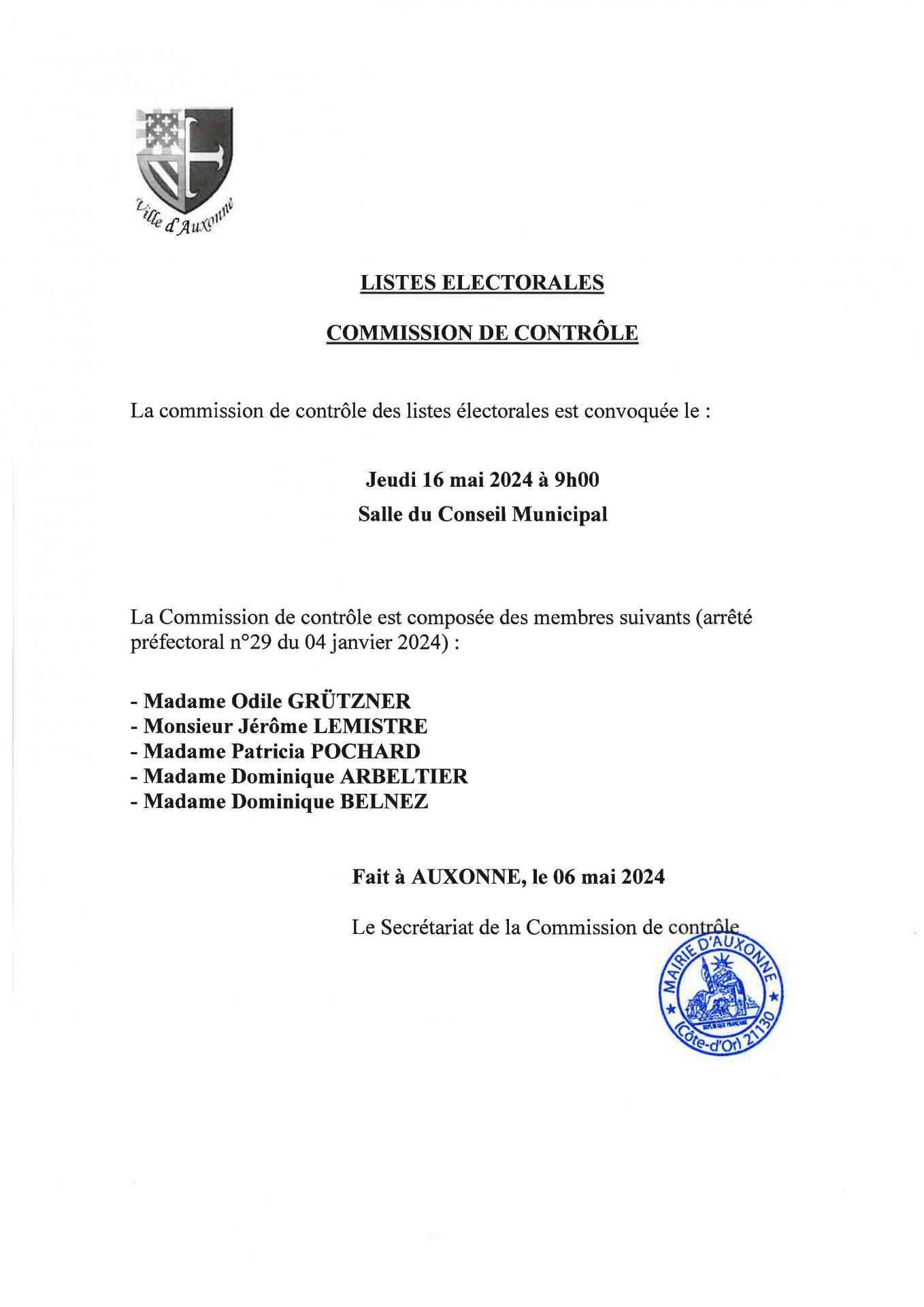 Commission de contrôle des listes électorales