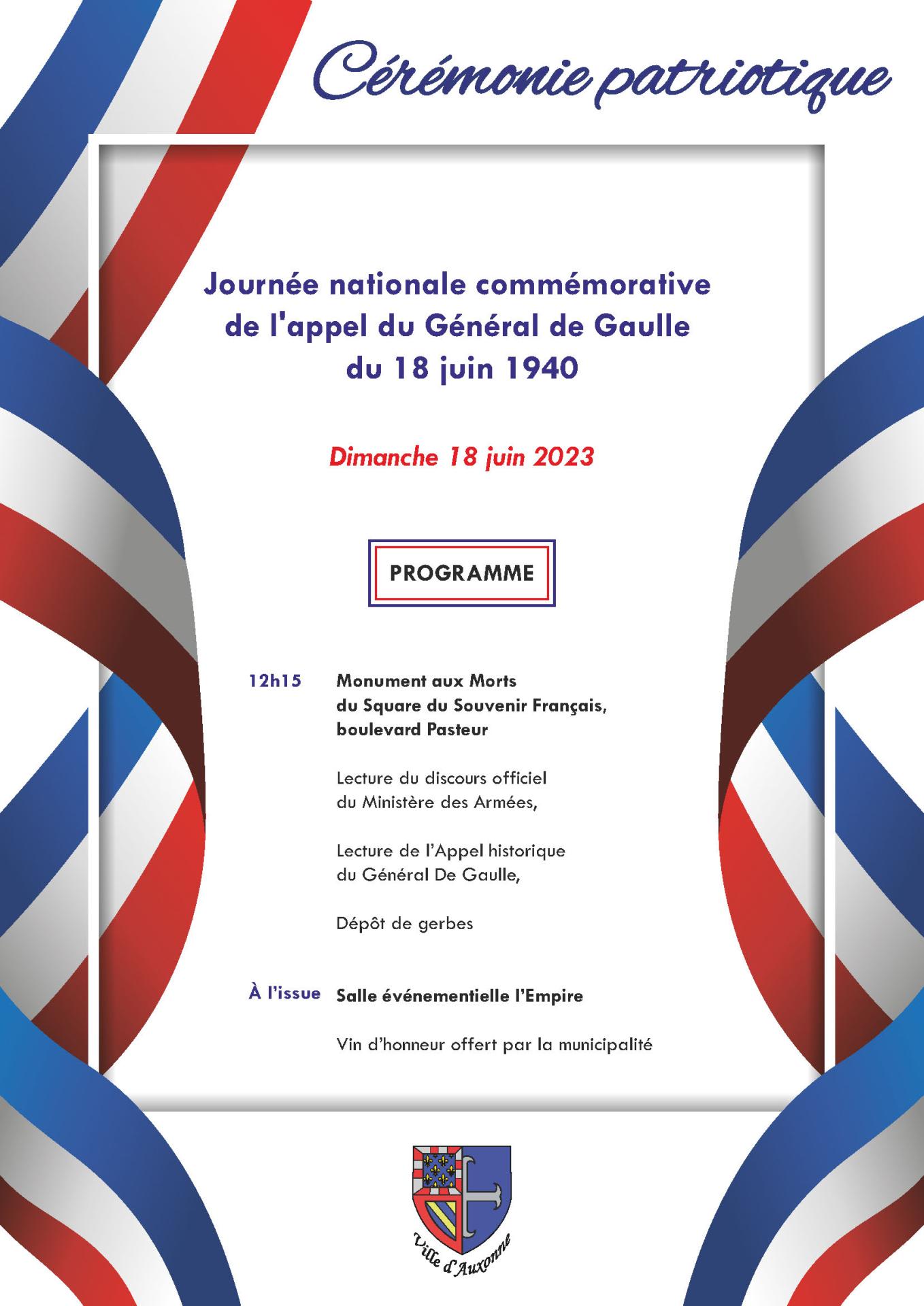 Journée nationale commémorative de l'appel du Général de Gaulle du 18 juin 1940
