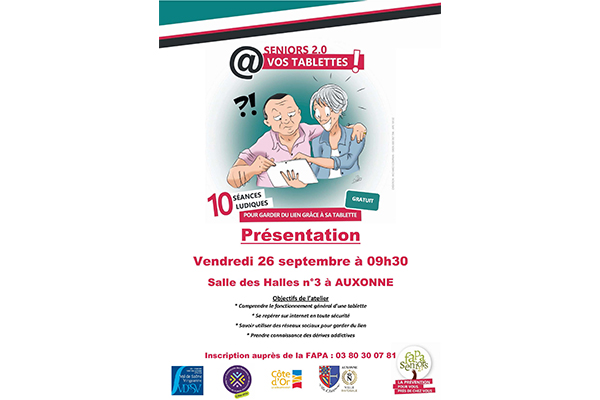 Atelier "Séniors 2.0 @ vos tablettes"